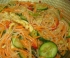 Салат с фунчозой, овощами и мясом